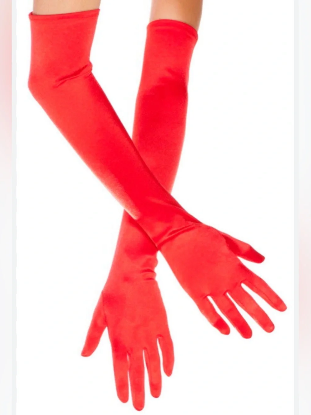 Red Opera length gloves (NEW): Prom, Gatsby, Goth, BDSM, Halloween Vampire Ball